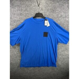 Armani Exchange Men's 2XL Blue T-Shirt – Black AX Chest Logo, New with Tags